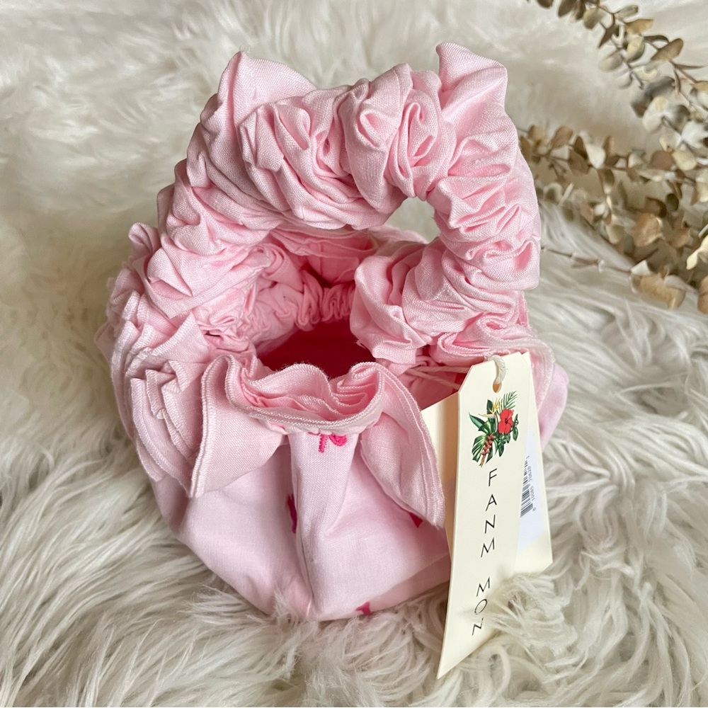 Fanm Mon Shou Shou Sara Mini Tote Bag Pink Floral Embroidered NWT - Picture 9 of 16